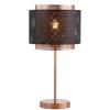 20" Copper Table Lamp With Cylinder Shade
