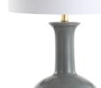 27" Steel Blue And Gold Novelty Table Lamp With Drum Shade
