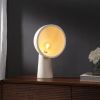18" Clear Geometric Table Lamp With Globe Shade