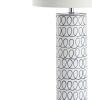29" White Table Lamp LED With Drum Shade