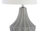 25" Gray And Clear Novelty Table Lamp With Drum Shade