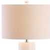 32" Silver Novelty Table Lamp LED With Drum Shade