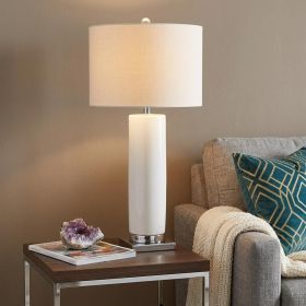 32" Silver Novelty Table Lamp LED With Drum Shade