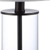 Set of Two 21" Antiqued Bronze USB Table Lamps With Drum Shades