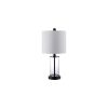 Set of Two 21" Antiqued Bronze USB Table Lamps With Drum Shades