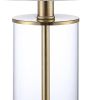 Set of Two 21" Gold USB Table Lamps With Drum Shades