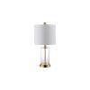 Set of Two 21" Gold USB Table Lamps With Drum Shades