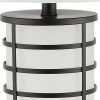 27" Black USB Table Lamp With Drum Shade