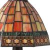 12" Brown Novelty Tiffany Lamp With Bell Shade