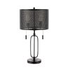 27" Antiqued Bronze Novelty Table Lamp With Drum Shade