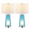 Set of Two 26" Silver Lighthouse Table Lamps With Drum Shades