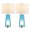Set of Two 26" Silver Lighthouse Table Lamps With Drum Shades
