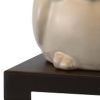 16" Antiqued Bronze Novelty Bedside Lamp With Empire Shade