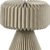 13" Natural Geometric Bedside Lamp With Cylinder Shade