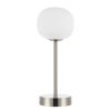 12" Nickel Novelty USB Table Lamp With Globe Shade