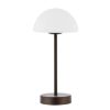13" Antiqued Bronze USB Table Lamp With Dome Shade