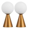 Set of Two 12" Clear Lighthouse USB Table Lamps LED