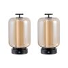 Set of Two 11" Black Lantern USB Table Lamps