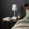 13" White USB Table Lamp With Empire Shade