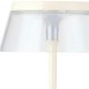 11" White Geometric Modern Industrial Battery Operated Desk Lamp