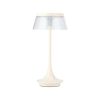 11" White Geometric Modern Industrial Battery Operated Desk Lamp