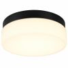 11" Black Metal And Glass Flush Mount Ceiling Light