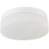 11" White Metal And Frosted Glass Flush Mount Ceiling Light
