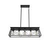 Black Metal Five Light Geometric And Kitchen Island Ceiling Light