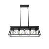 Black Metal Five Light Geometric And Kitchen Island Ceiling Light