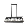 Black Geometric Kitchen Island Five Light Metal Ceiling Light