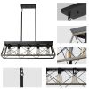 Black Geometric Kitchen Island Five Light Metal Ceiling Light