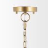 Gold Four Light Rattan Dimmable Chandelier With Gold Shades