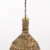 Brown Metal Single Ceiling Light With Brown Shades