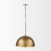 Gold Metal Single Ceiling Light With Gold Shades