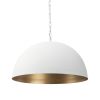 White Metal Single Ceiling Light With White Shades