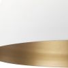 White Metal Single Ceiling Light With White Shades