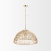 Gold Metal Single Ceiling Light With Brown Shades