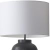 30" Black Novelty Table Lamp With Drum Shade