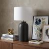 30" Black Novelty Table Lamp With Drum Shade