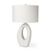 31" White Novelty Table Lamp With Drum Shade