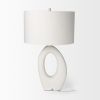 31" White Novelty Table Lamp With Drum Shade