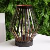 9" Black Metal Pierced Novelty Desk Lamp With Novelty Shade