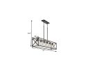 Black Kitchen Island Six Light Acrylic and Wrought Iron Mercury Glass Flush Chandelier With Black Shades