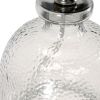 20" Light Gray Textured Glass Table Lamp With White Drum Shade