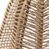 21" Natural Rope Rattan Table Lamp With Drum Shade