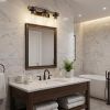 22" Gray Wood Metal And Glass Three Light Bath Bar Vanity Light