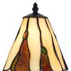 14" Bronze Abstract Round Tiffany Lamp With Cone Shade