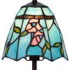 13" Bronze Flowers Round Tiffany Lamp With Cone Shade