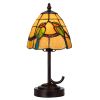 13" Bronze Birds Round Tiffany Lamp With Cone Shade