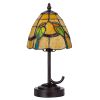 13" Bronze Birds Round Tiffany Lamp With Cone Shade
